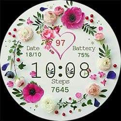Rose digital watch face for 42mm