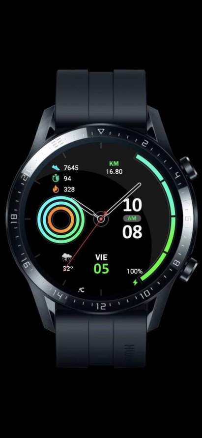 Tema de esfera de reloj híbrido de círculos coloridos