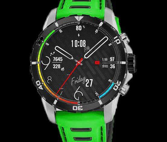 Beautiful black hybrid watchface