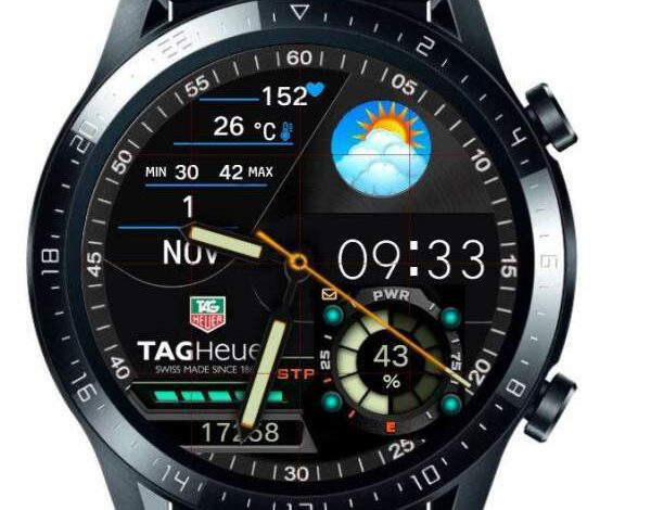 Carrera tag heuer big weather hybrid watchface