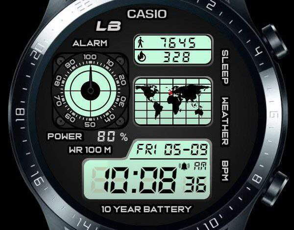 Casio world digital ported watch face theme