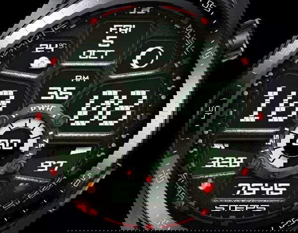 Type writer fonts digital watch face theme