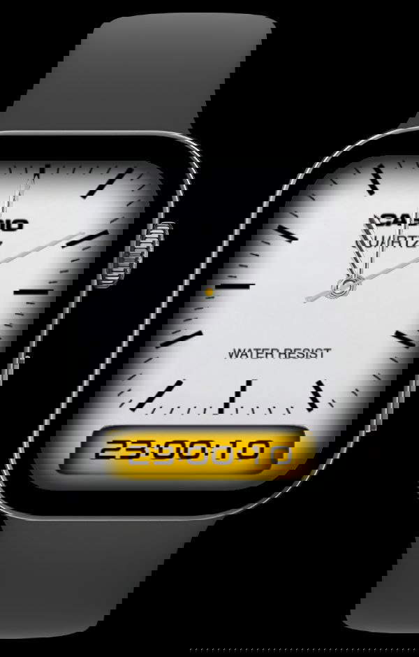 Casio Quartz white HQ analog watch face theme